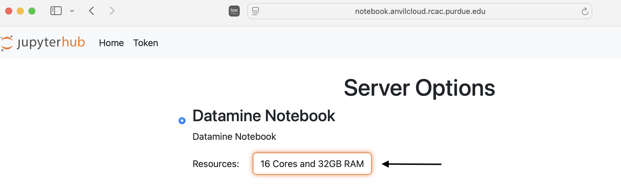 Datamine server with 16 GB option
